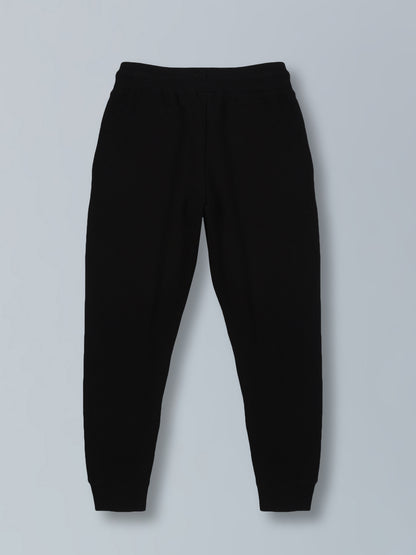 Boys Brave Astronaut Print Cotton Jogger - Black