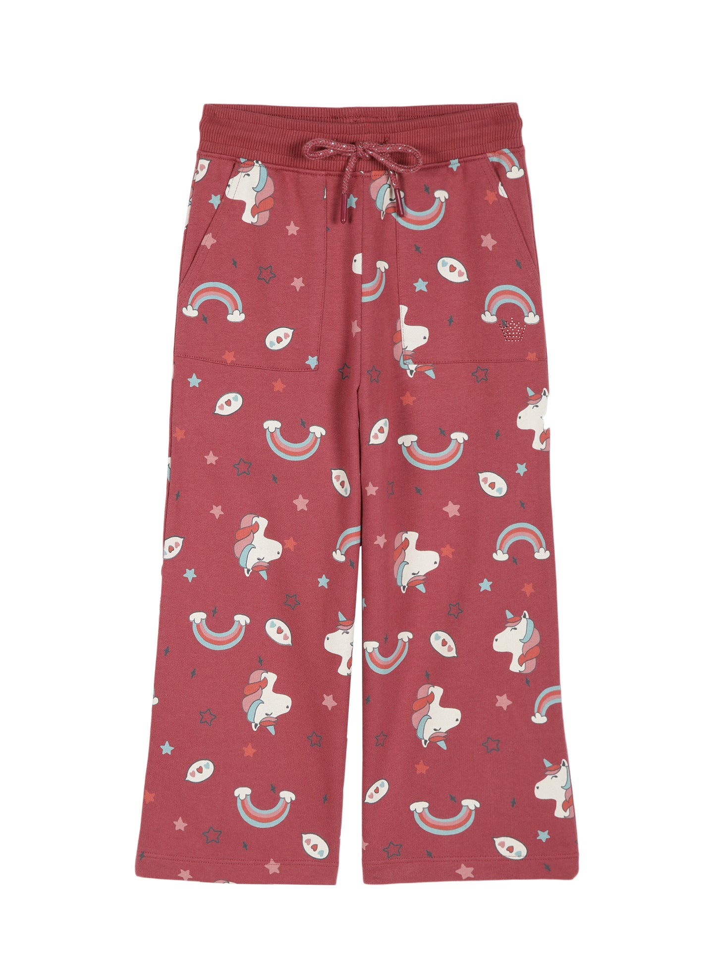 Unicorn Aop & Crown Stone wide legTrouser  - Grape