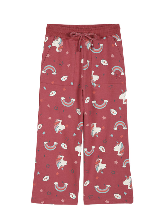 Unicorn Aop & Crown Stone wide legTrouser  - Grape