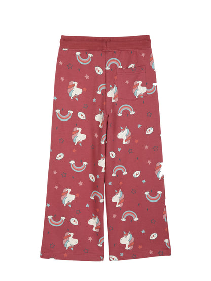 Unicorn Aop & Crown Stone wide legTrouser  - Grape