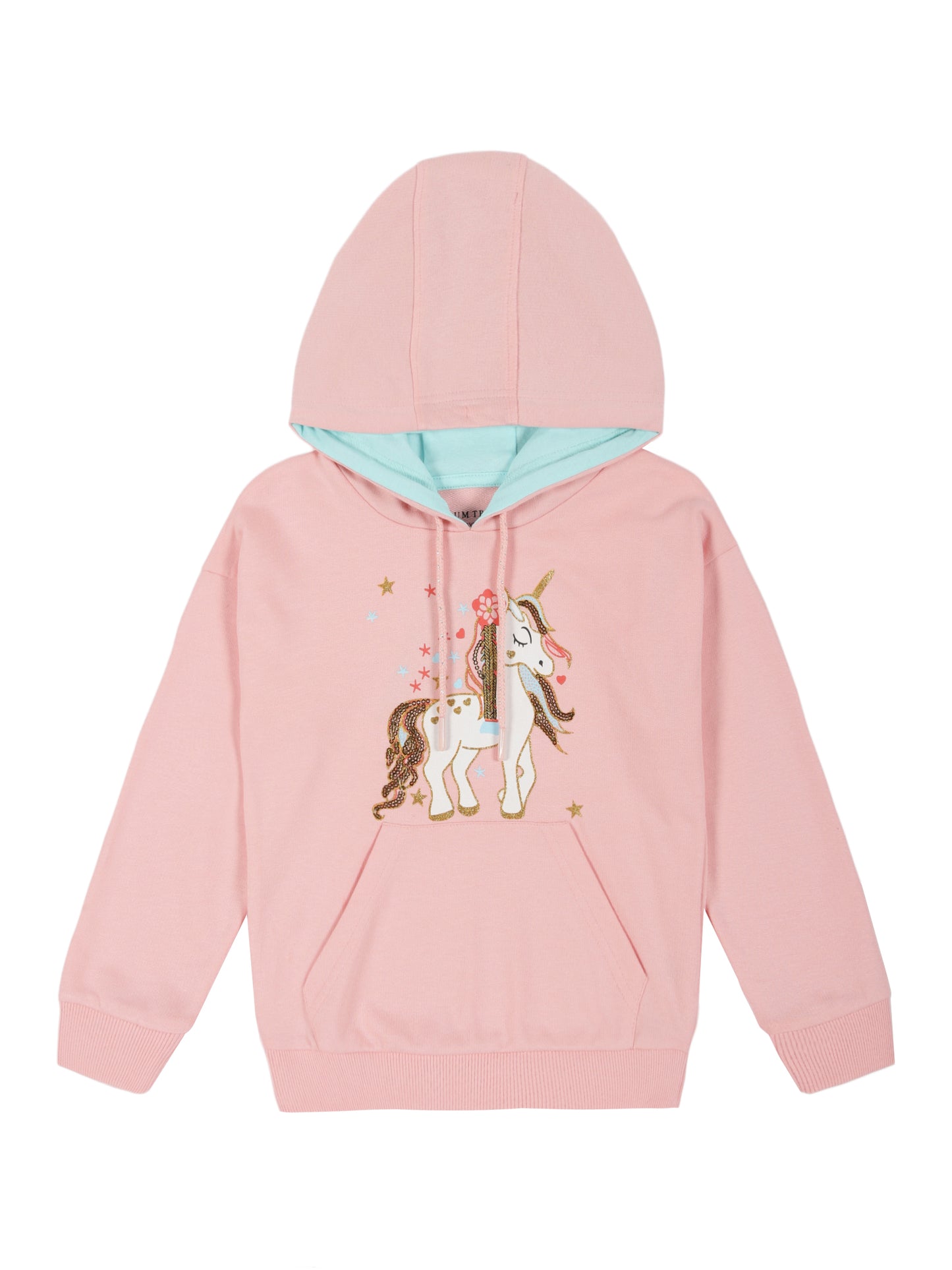 Unicorn& EMB Hooded sweatshirt - Pink