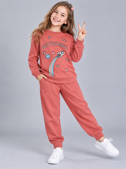 Girls Premium Soft Cotton Full sleeve T-shirt and jogger pant clothing set