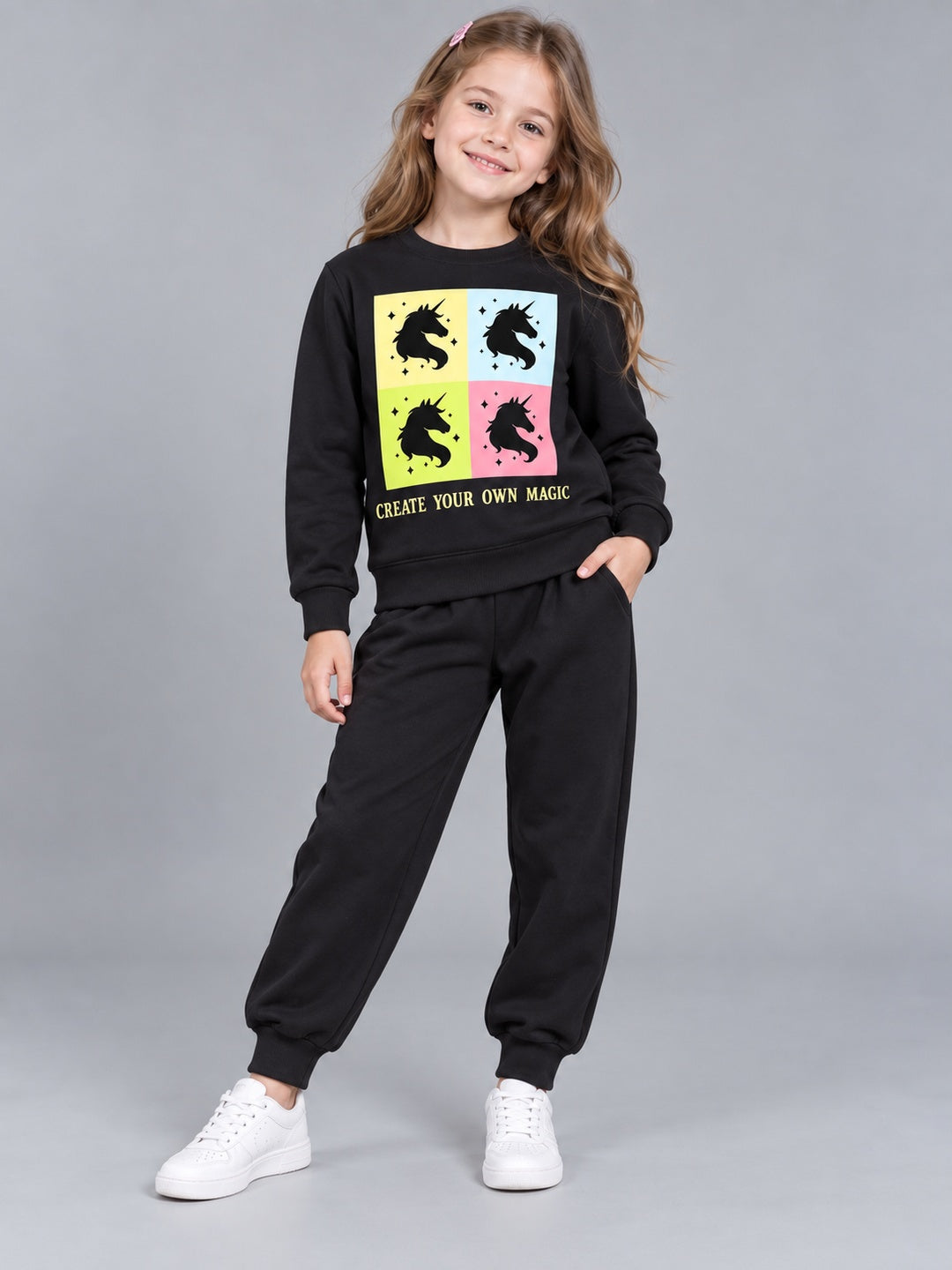 Girls Premium Soft Cotton Full sleeve T-shirt and jogger pant clothing set