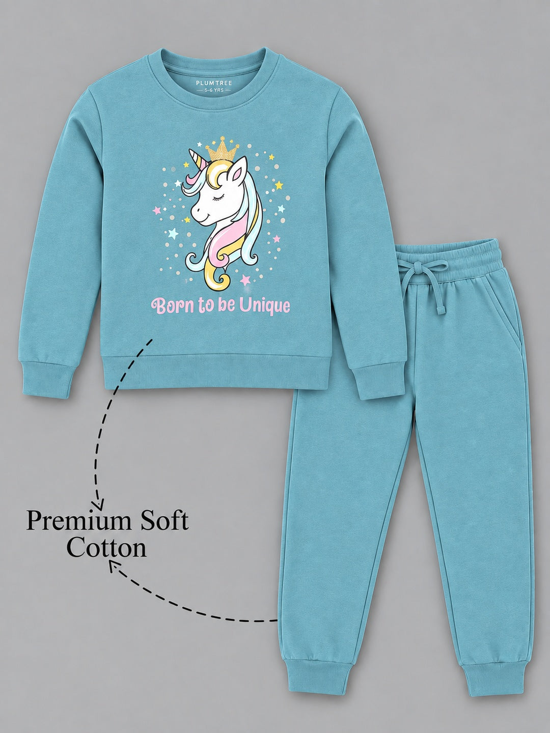 Girls Premium Soft Cotton Full sleeve T-shirt and jogger pant clothing set