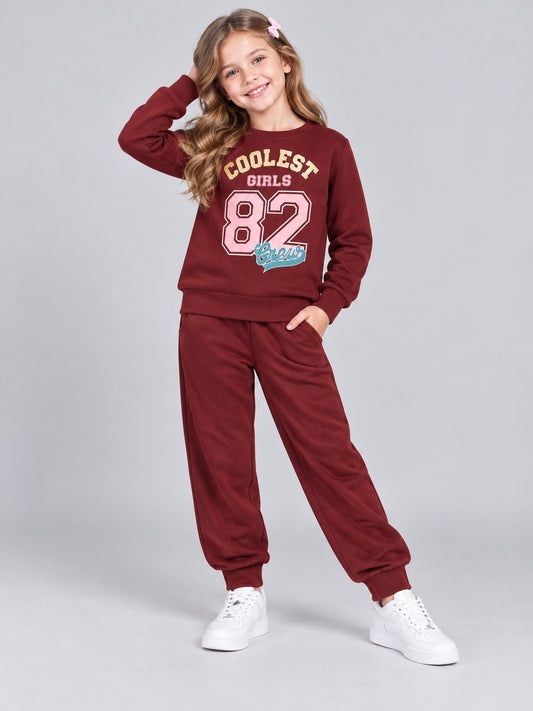 Girls Premium Soft Cotton Full sleeve T-shirt and jogger pant clothing set