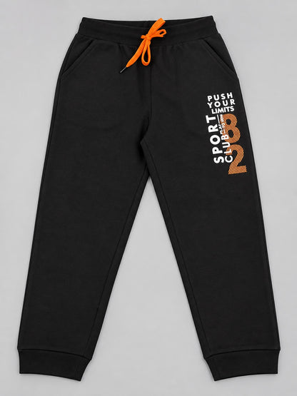 Boys Premium Soft Cotton Printed Half Zipper Hi-Neck Sweatshirt and Jogger Set