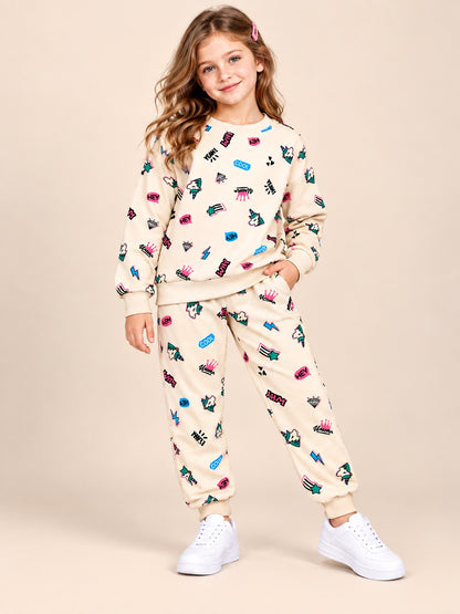 Girls Premium Soft Cotton Full sleeve T-shirt and jogger pant clothing set