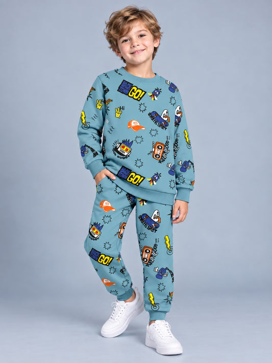 Boys Premium Soft Cotton full sleeve T-shirt and jogger pant Clothing Set