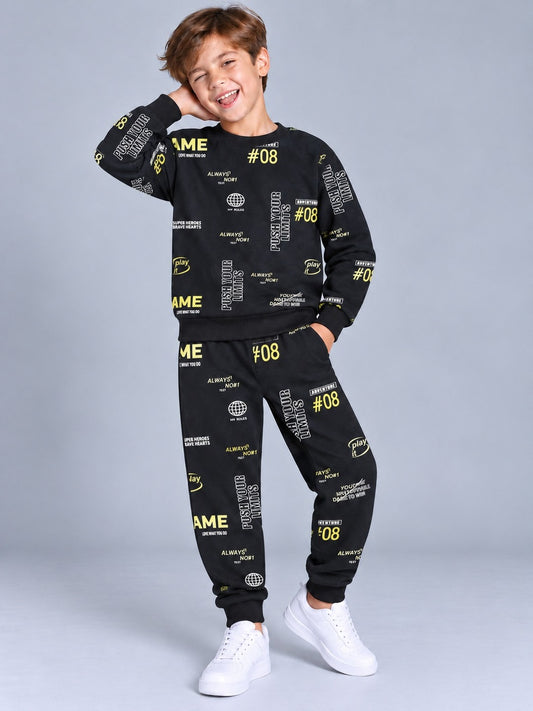 Boys Premium Soft Cotton full sleeve T-shirt and jogger pant Clothing Set