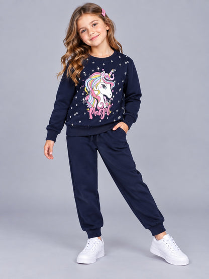 Girls Premium Soft Cotton Full sleeve T-shirt and jogger pant clothing set