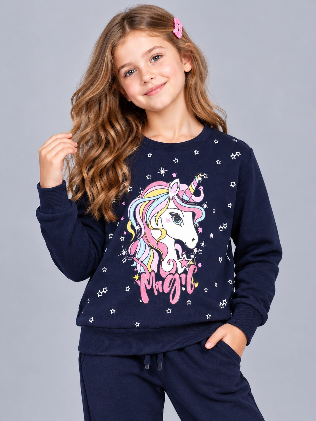 Girls Premium Soft Cotton Full sleeve T-shirt and jogger pant clothing set