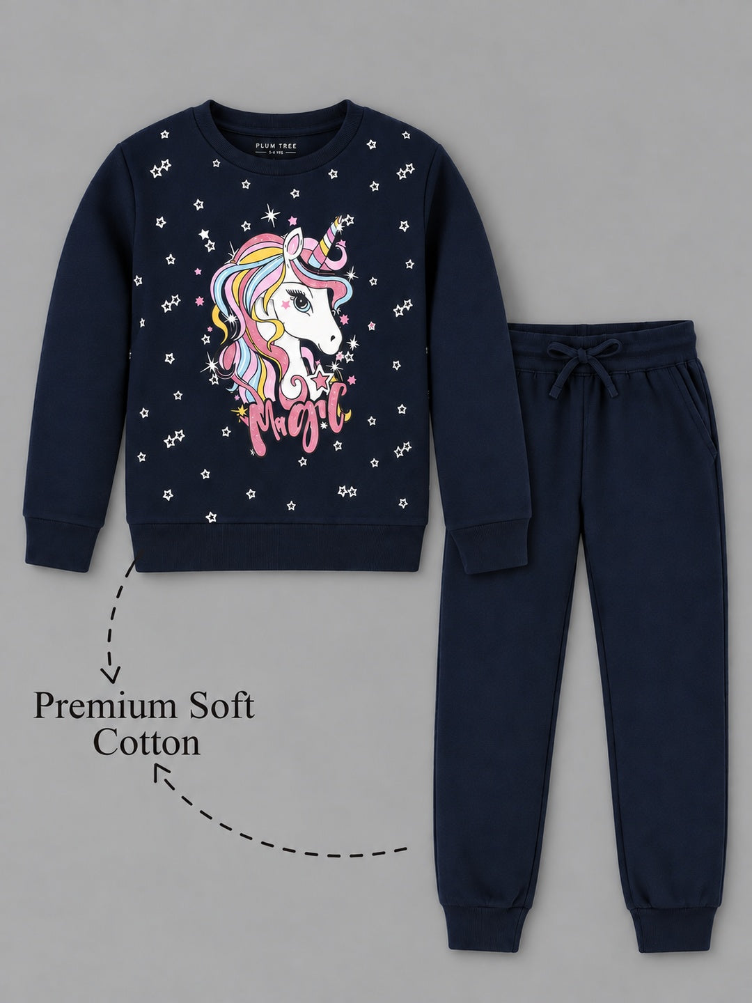 Girls Premium Soft Cotton Full sleeve T-shirt and jogger pant clothing set