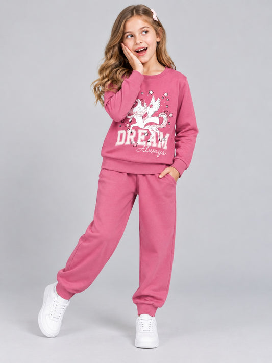 Girls Premium Soft Cotton Full sleeve T-shirt and jogger pant clothing set
