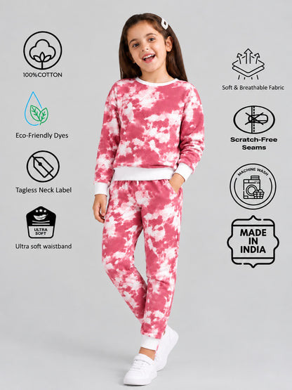 Girls Premium Soft Cotton Full sleeve T-shirt and jogger pant clothing set