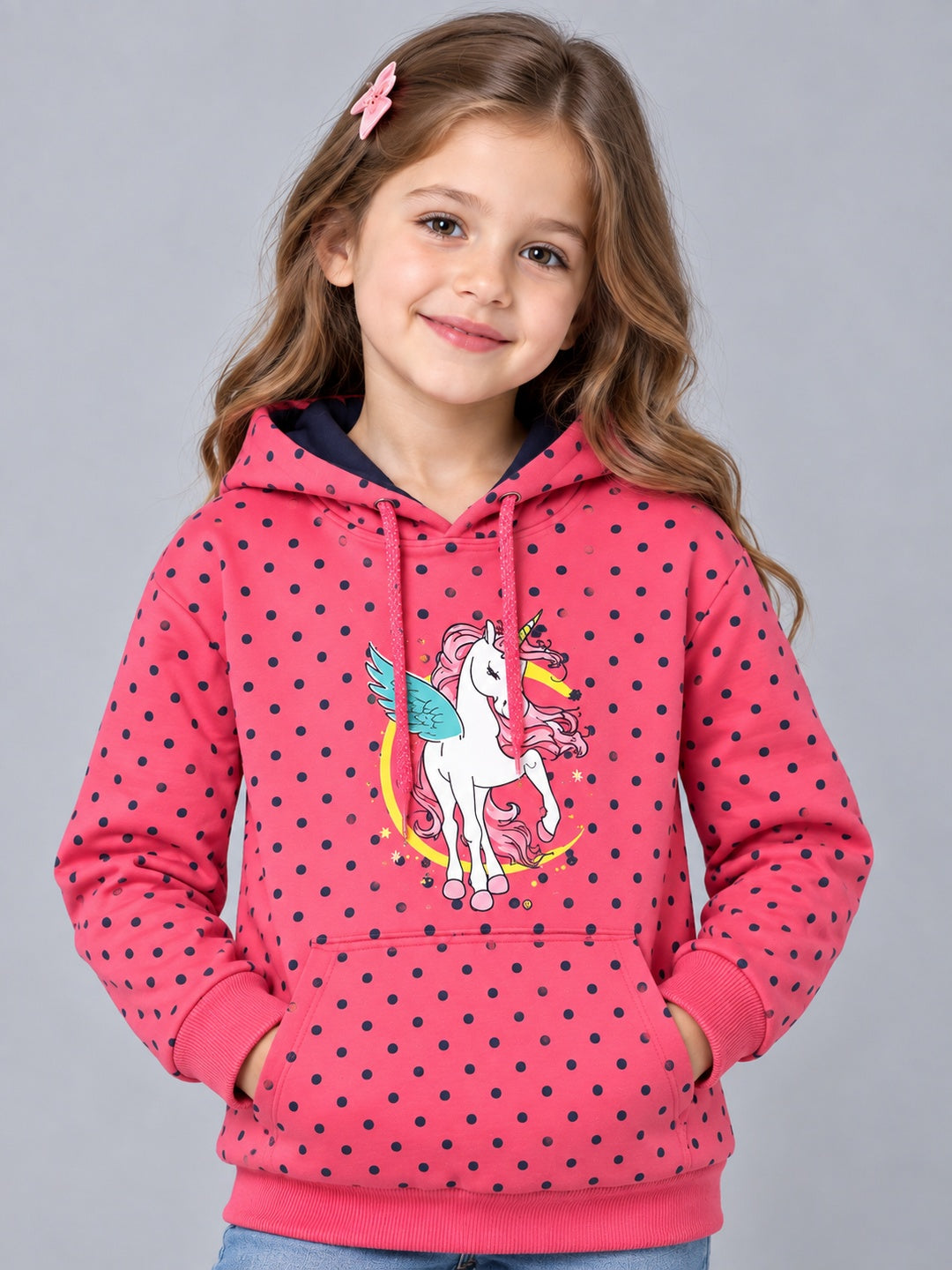 Girls Premium Soft cotton full sleeve Printed Hooded Sweatshirt