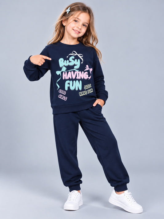 Girls Premium Soft Cotton Full sleeve T-shirt and jogger pant clothing set