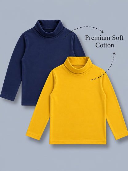 Boys Premium Soft cotton full sleeve high neck T-shirts pack of 2 set