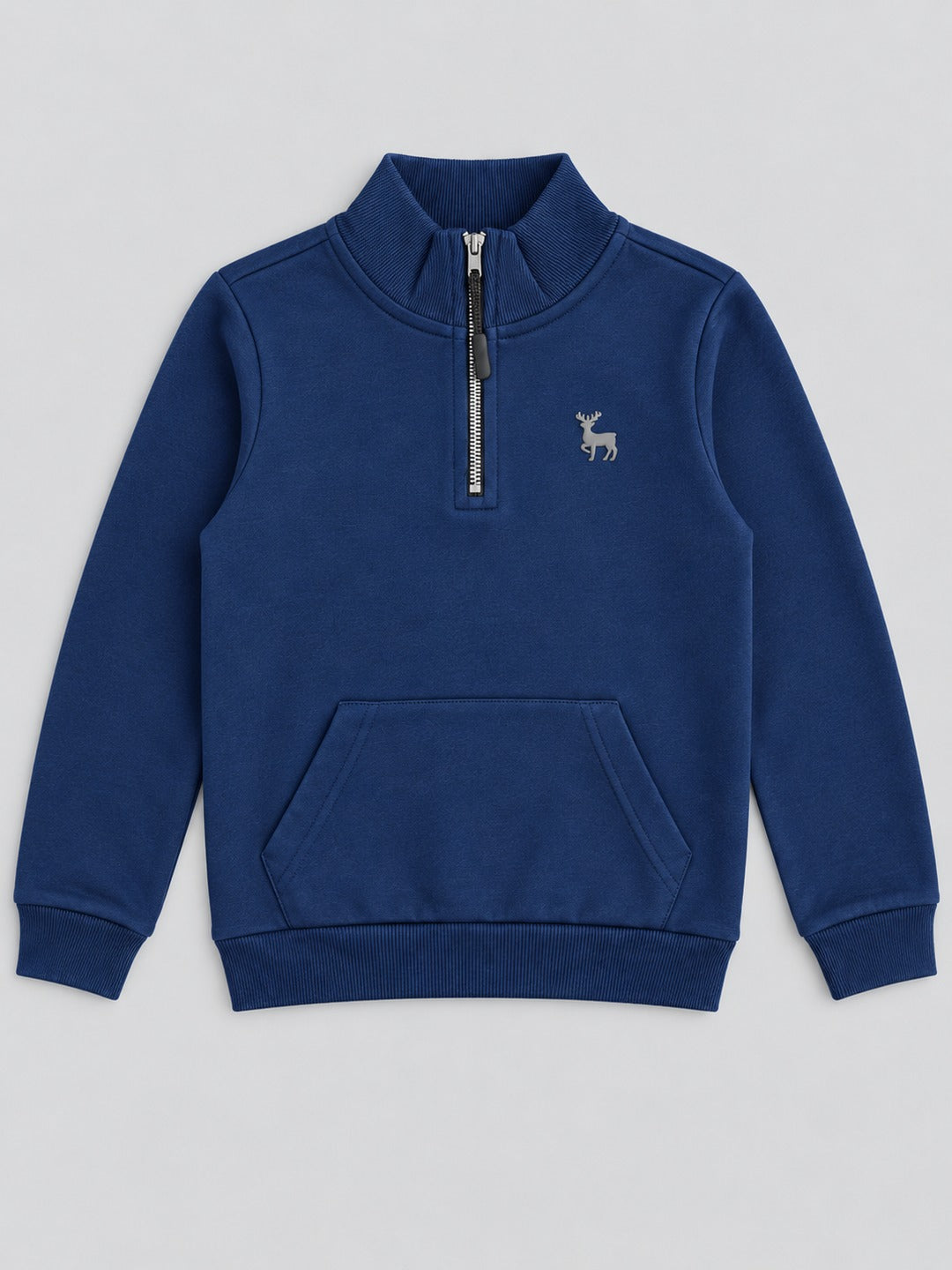 Boys Premium Soft Cotton Printed Half Zipper Hi-Neck Sweatshirt and Jogger Set