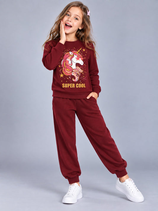 Girls Premium Soft Cotton Full sleeve T-shirt and jogger pant clothing set