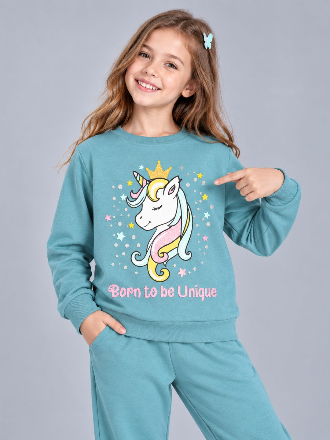 Girls Premium Soft Cotton Full sleeve T-shirt and jogger pant clothing set